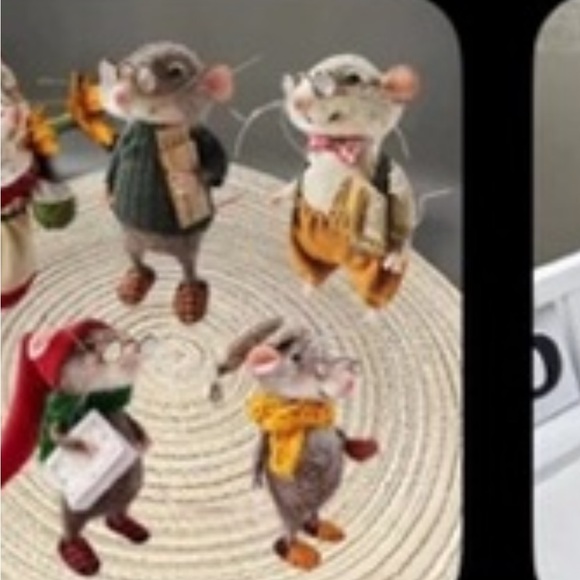 4 different mice see pics Source Unknown Felted Mouse with Yellow Scarf and Bell - Picture 2 of 8